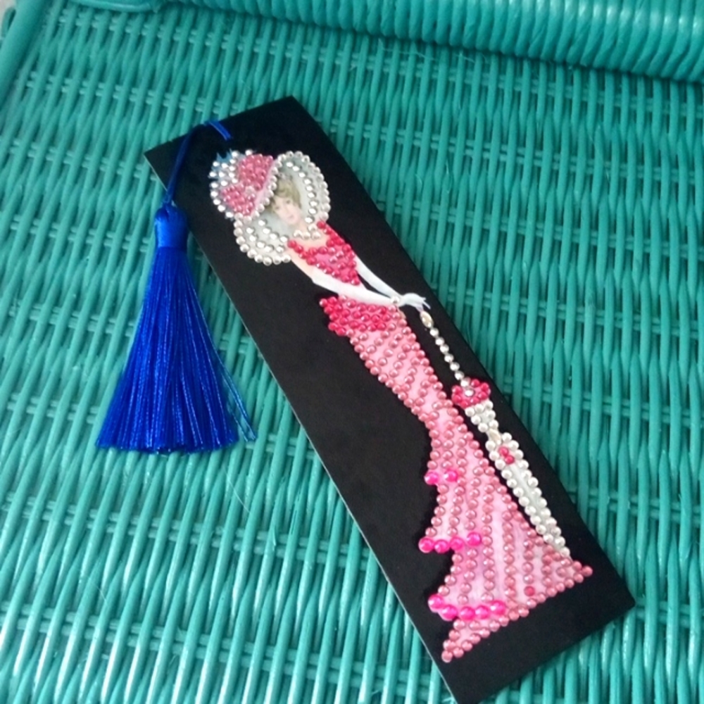 Handmade Pink Lady Bookmark - Picture 2 of 3
